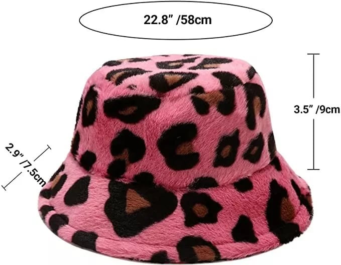Hottie Cap Faux Fur Bucket Hat Leopard
