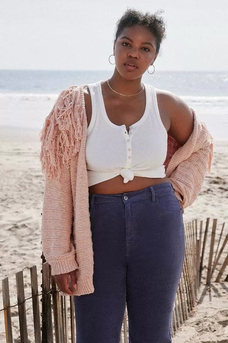 Fringe Cardigan Blush Knit Open Front